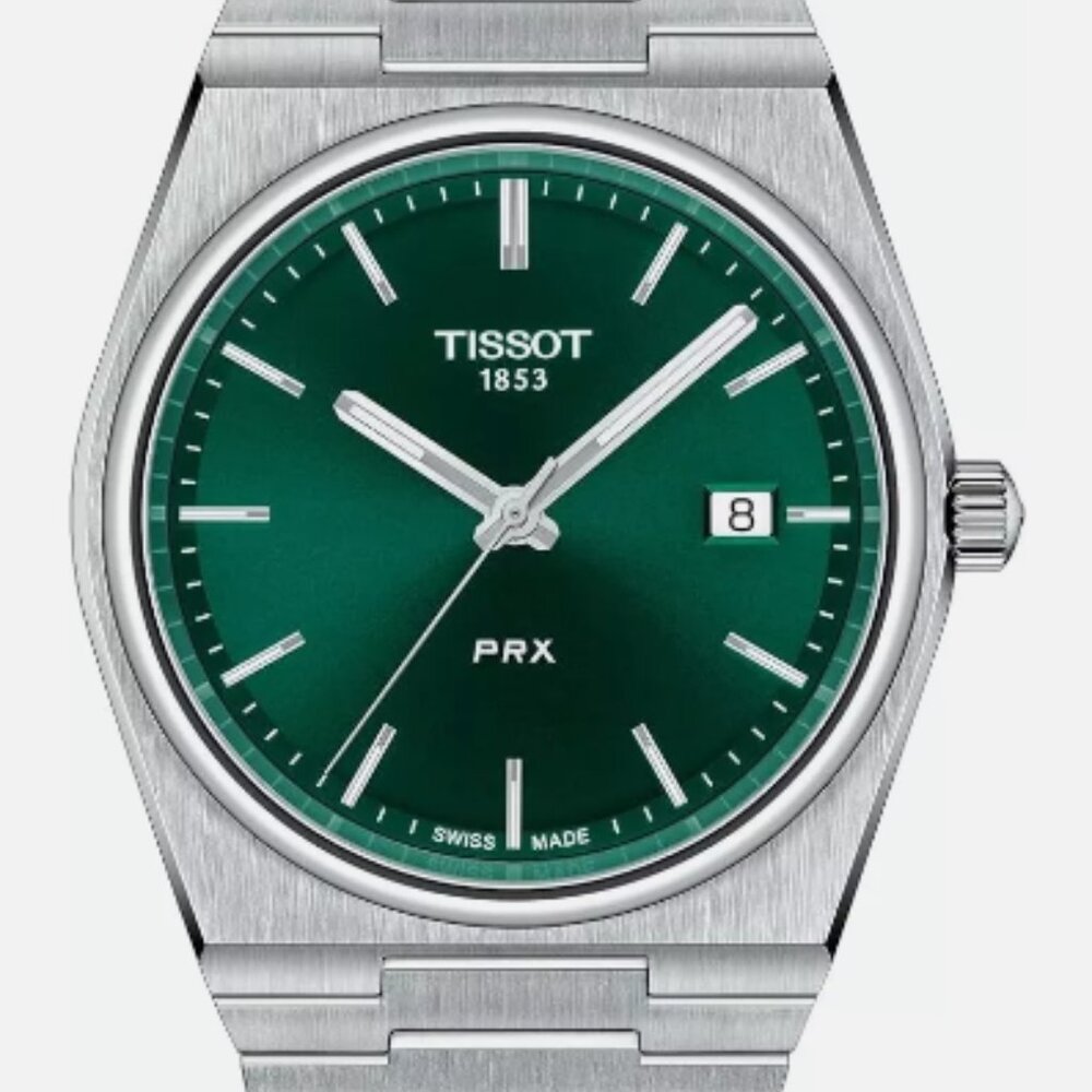 Tissot mens PRX 316L stainless steel case Dress Watch Grey T1374101105100